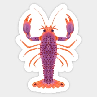 Purple and Orange Reef Lobster Sticker